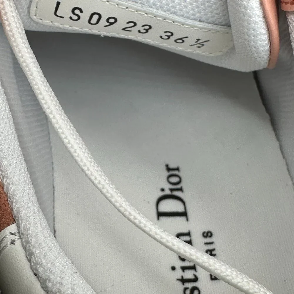 DIOR Star Lace Up Low Top Suede Leather Sneakers Trainers Dusty Candy - Picture 11 of 13